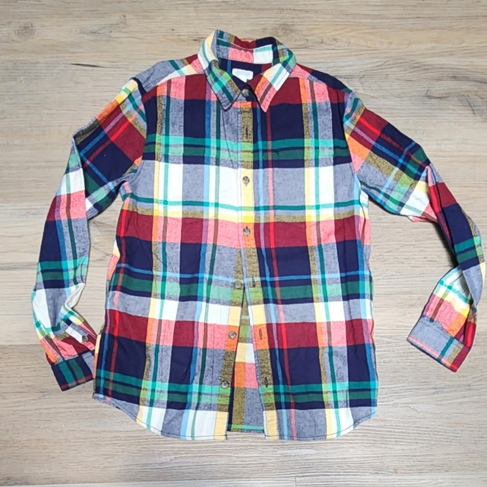 Boys Gymboree Plaid Flannel Button Down sz 8/10 BIN AA
